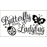  Wdpm Butterfly Kisses Ladybug Hugs Wall Sticker Decal,...
