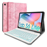 Funda+teclado Wineecy Galaxy Tab S6 Lite 10.4ø 2020 Rosa