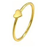 Anillo Para Mujer Enchapado En Oro 18k Corazón Dorado