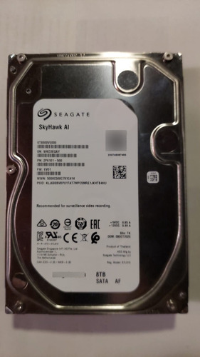 Disco Rigido Seagate 8tb 3.5 Skyhawk Ai Sata 6gb/s 