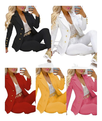 Conjunto 2 Piezas Traje Para Mujer Blazer Y Pantalón