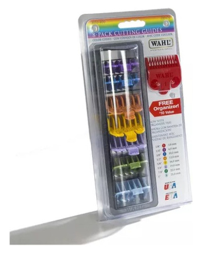 Paquete Wahl® 8 Peines Guía De Corte Con Organizador Colores