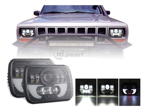 Faros Led Wrangler Altos/bajos Cuadrados De 7 Pulgadas 5x7