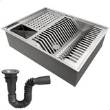 Escorredor Embutido Inox 50x40cm Calha Umida Cozinha Gourmet