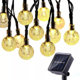 Guirnalda Solar Hada Deco 50 Led Boda 10 Mtrs Calido/d033n