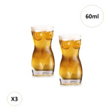 Pack X2 Shot 60ml Cuerpo Mujer Vasos De Vidrio Vasos Tequila