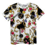 Playera Estampada Con Rosas Y Diamantes