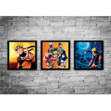 Cuadros Decorativos Naruto Anime Set De 3 Unidades