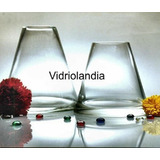 Set De 2 Floreros Cónicos De Vidrio Ideal Vela Soja 1 L + 2l