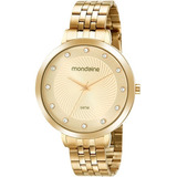 Relógio Mondaine Feminino Dourado Analógico Casual Pequeno