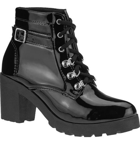  Bota Coturno Feminino Salto Médio Tratorado Promoção Vz1008