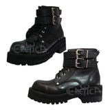 Eretica Ropa Dark- Botin Corto Hebillas-gotico-metal