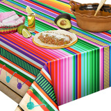 Mantel Rectangular  Plástico Para Fiestas Estilo Mexicano