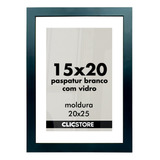 Moldura 15x20 Paspatur Quadro Branco Vidro Retrato Quarto