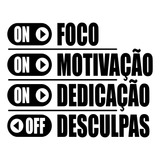 Adesivo Decorativo Academia Frase Foco Motivação 120x95cm