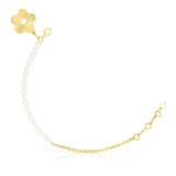 Pulsera De Vermeil Flor Con Perlas Cultivadas Iris Motif