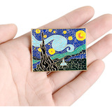 Pin Broche Metálico Noche Estrellada Van Gogh Arte