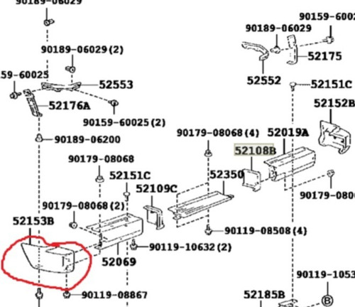 Extension Izquierda Parachoque Trasero Land Cruiser 99-2018 Foto 6