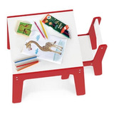 Conjunto Mesa E Cadeira Infantil Vermelha 992 - Junges