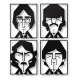 Decoracion  The Beatles  Para El Hogar, 4 Pzas. Metalicos