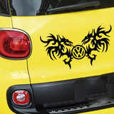 Conjunto De Adesivos P/ Carro  -  Logo Tribal Dragão Arte