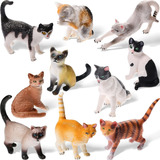 Juego De 10 Figuras De Gato Realistas De Plástico Para Apren