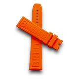 Correa De Caucho Para Reloj Breitling 23mm Color Naranja 
