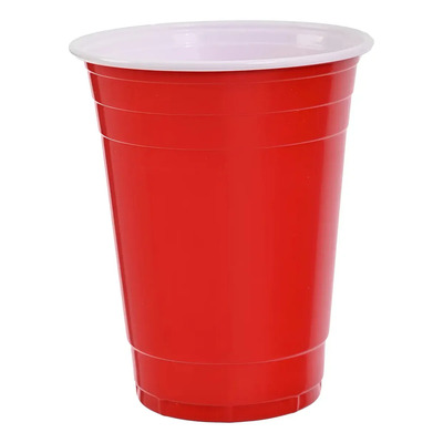 Vaso Desechable Plastico Color Rojo 16oz / 100 Piezas Rojo