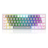 Teclado Fizz Rgb Sw Blue Redragon K617-rgb-gw Cinza E Branco