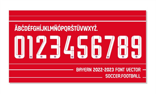 Tipografía Bayern Munich 2022-2023 Archivo Ttf, Ai, Eps.