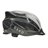 Capacete Com Sinalizador Led Bike Ciclismo Branco Preto Deko