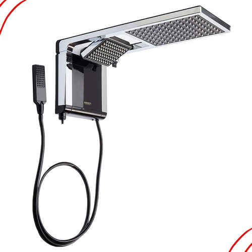 Chuveiro Lorenzetti Acqua Duo Preto Com Cromado 110v Ou 220v