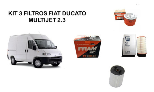 Kit 3 Filtros Fram Fiat Ducato 2.3 Mutijet Foto 2