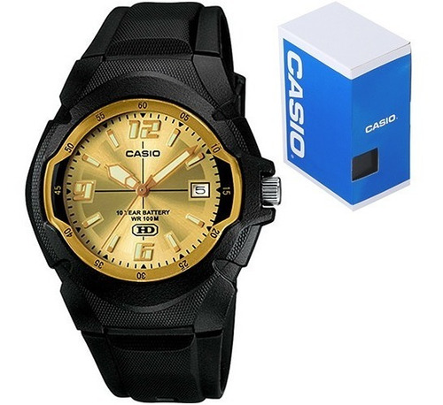 Reloj Casio Mw600 Dorado Fechador Pila 10 Años