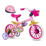 Bicicleta Aro 12 Princesa Nathor + Rodinha E Capacete