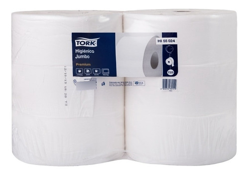 Higienico Tork Jumbo Doble Hoja 6x250 Metros