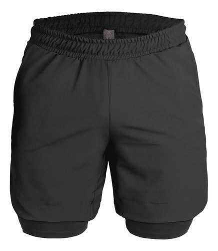 Short Deportivo 3.0 Con Licra Negro Gym Y Correr Atlas Iron