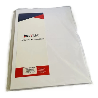 Papel Opalina Blanco 120gr Kyma, Tamaño Oficio, Paquete 100 Blanco | MercadoLibre