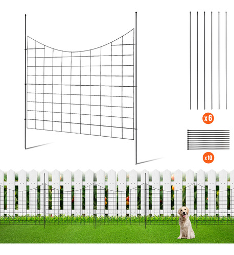 Vevor Valla Metálica Para Jardín 5 Vallas 38.5*29.5 PuLG 