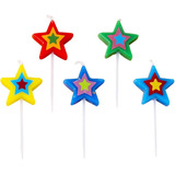 Velas De Estrellas Mixtas, Adornos Multicolor Para Velas De 