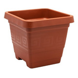 Kit 6 Vasos Quadrado Grande Plástico 11 L P/ Plantas Flores Cor Terracota