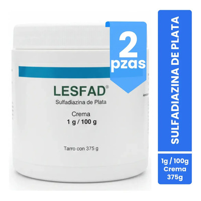 Lesfad Sulfadiazina De Plata 1g 2 Tarros 375 G Farmadextrum Sin Aroma | MercadoLibre