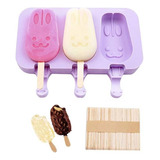 Molde Paleta Helado Molde Helado Silicona Forma Conejo