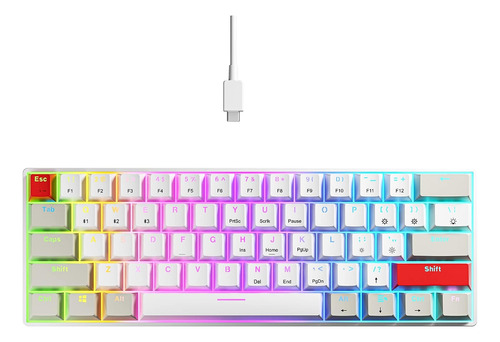 Teclado Mecanico Newmen Gm610 60% Rgb- Switches Marron