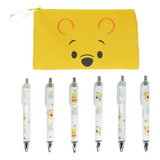 Estuche Pequeño Bolígrafos Kawaii Winnie Con 6 Bolígrafos Mm