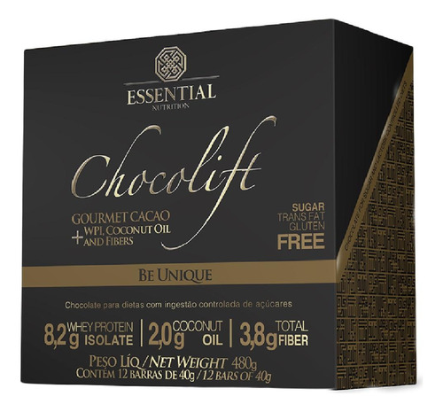 Chocolift Gourmet Be Unique 40g (480g) 12 Unidades Essential