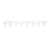 Decoración Papel Picado Banderín Flor  Blanco Plástico 40 Pz