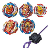 5 Beyblade Burst Colección Achilles Con 1 Lanzador Flame