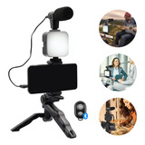 Suporte Estabilizador Câmera Celular + Iluminador Portátil