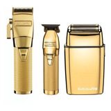 Kit Completo Maquina Cortar Cabelo Acabamento Shaver Gold Fx